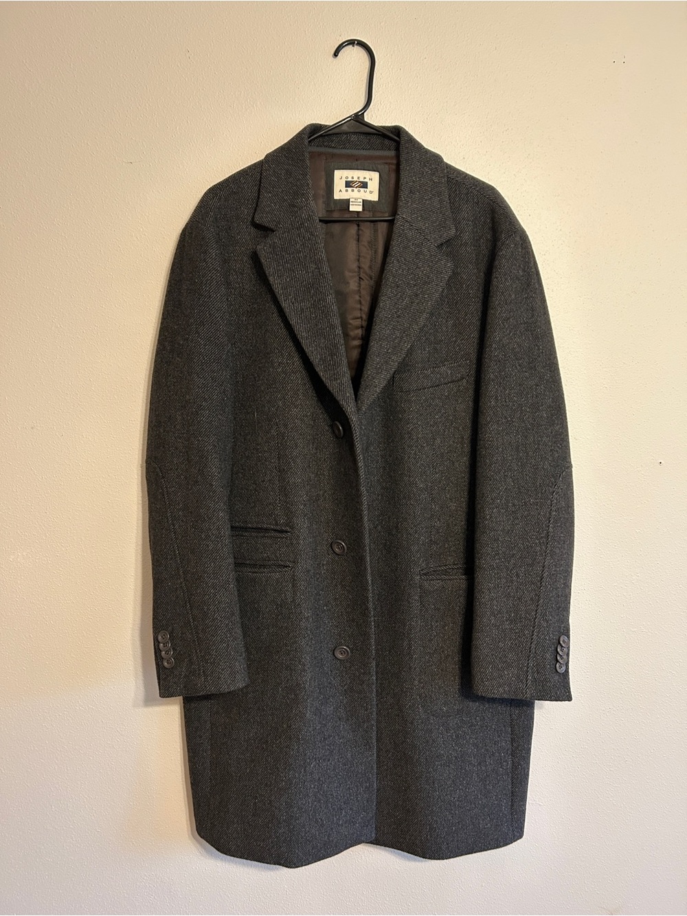 Joseph Abboud Men's Dark Gray Wool Pea Coat